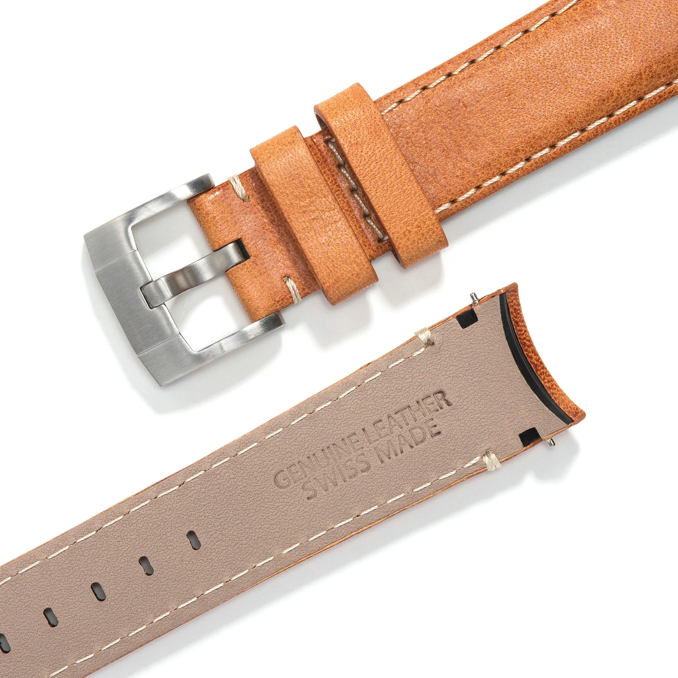 Curved End Leather Strap for Rolex Yacht-Master with Tang Buckle