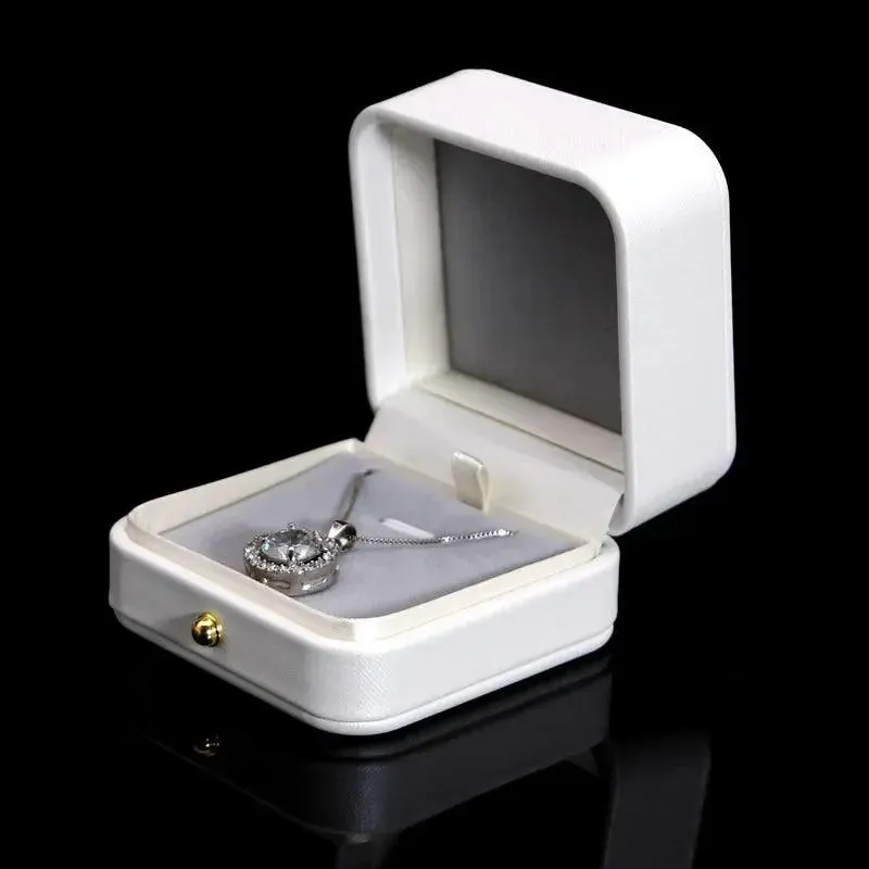 Customized Logo Good Quality Leather Jewellery Gift Packaging Box Pendant Necklace Bracelet Earring Jewelry Ring Cases