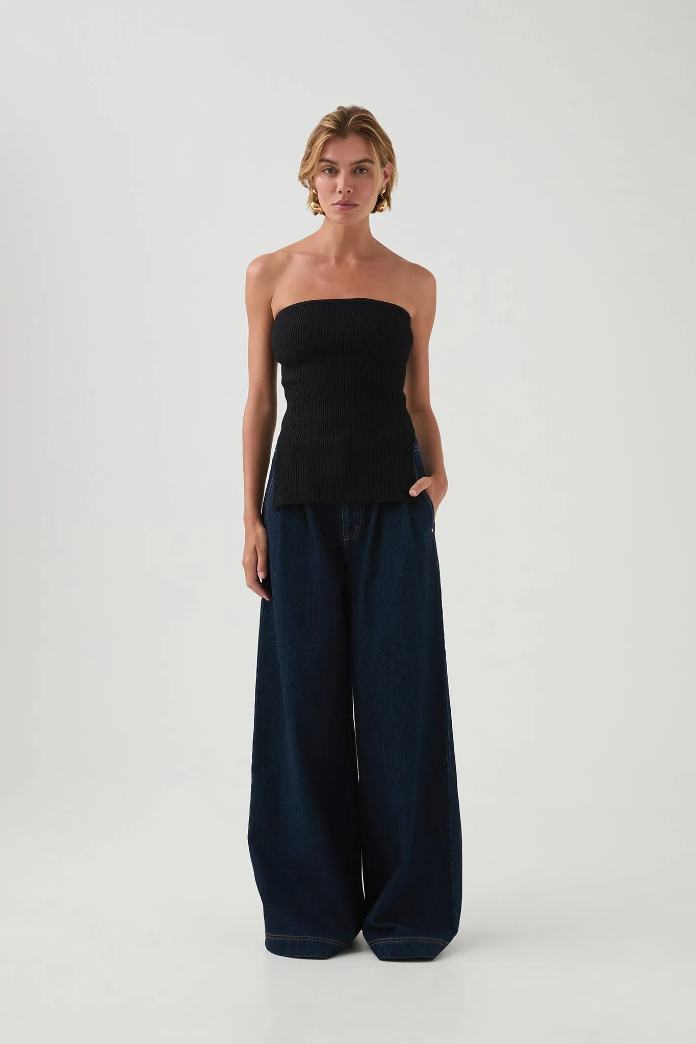 Deia Strapless Knit Top