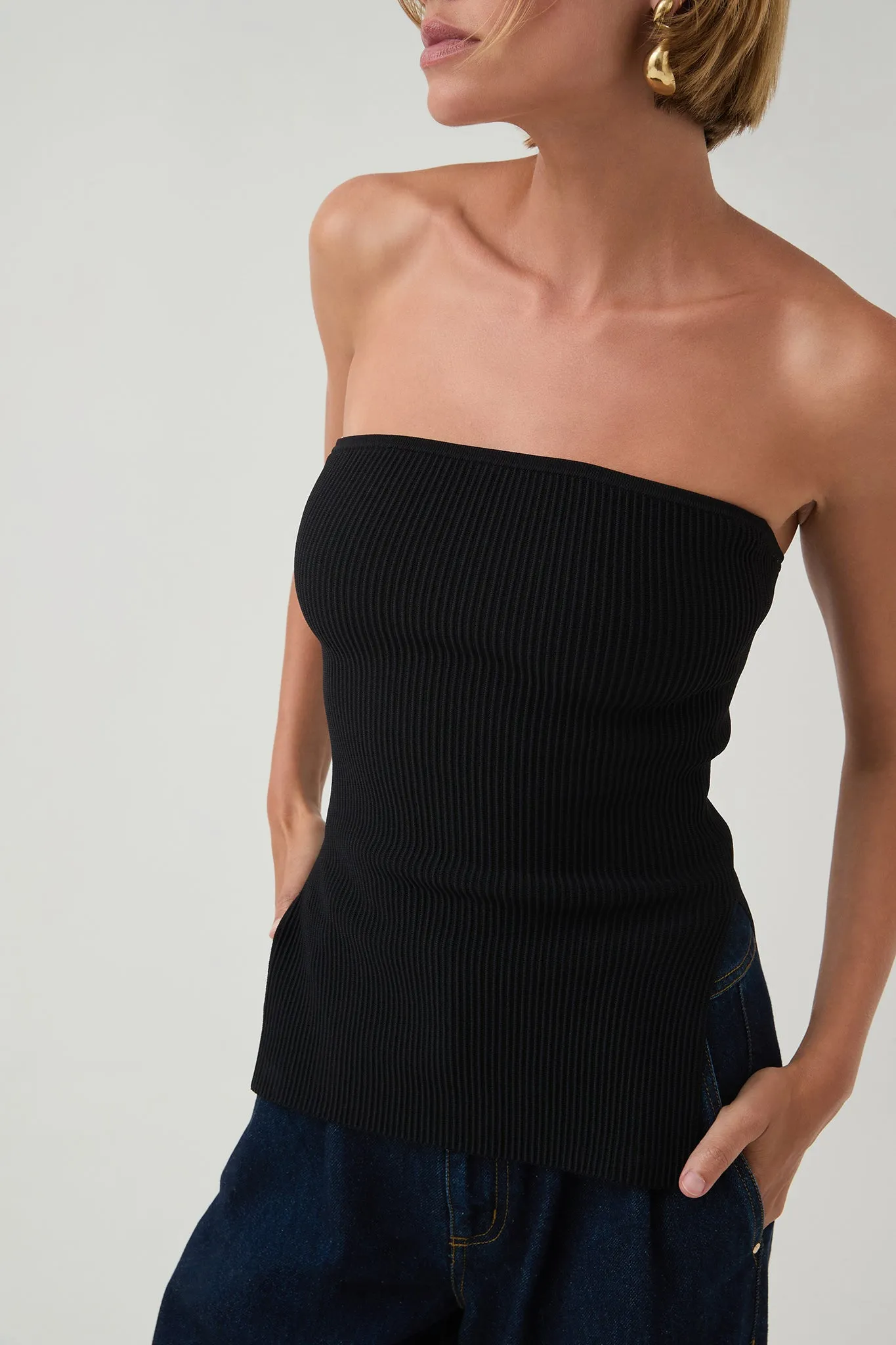 Deia Strapless Knit Top