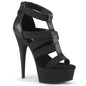 DELIGHT-651  Black Elastic Band-Faux Leather/Black Matte