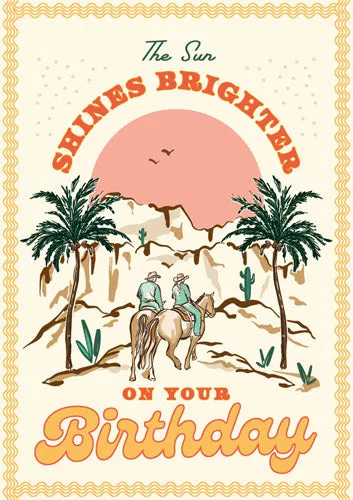 Desert Sunset Birthday Card