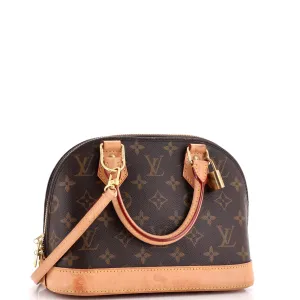Designer Alma Handbag Monogram Canvas BB