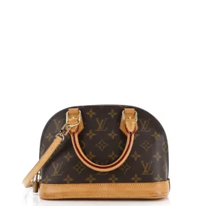 Designer Alma Handbag Monogram Canvas BB
