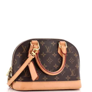 Designer Alma Handbag Monogram Canvas BB