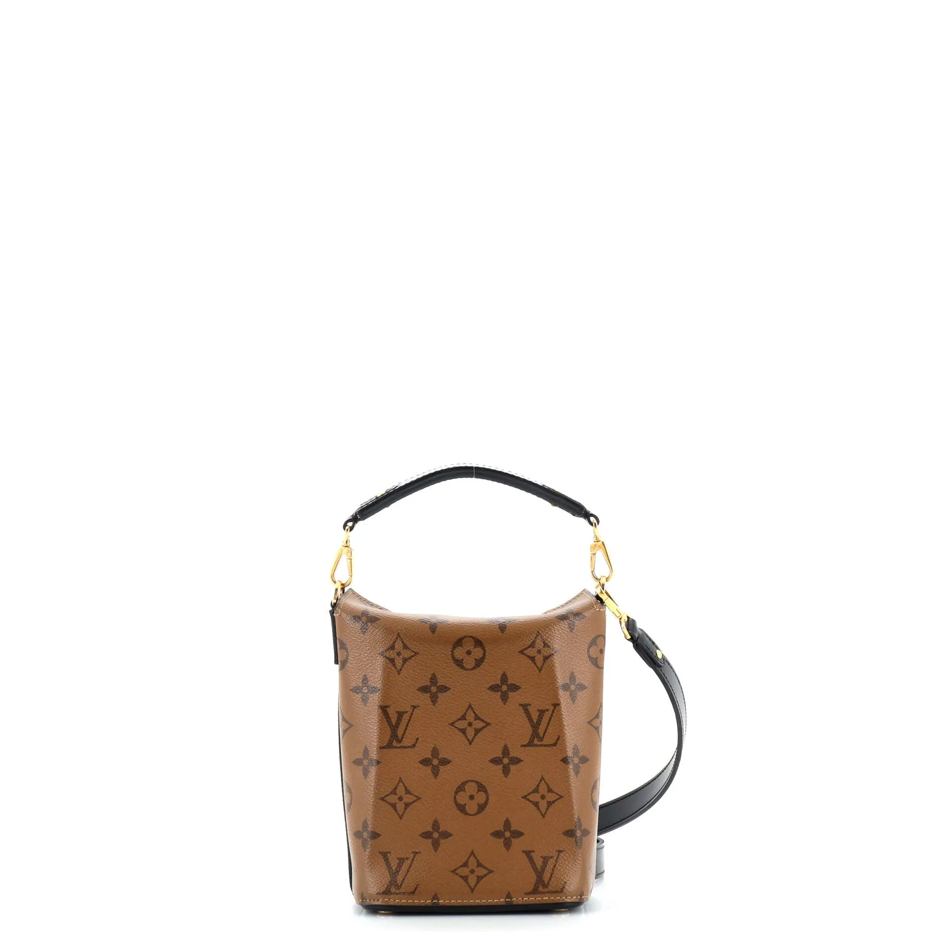 Designer Bento Box Handbag Reverse Monogram Canvas