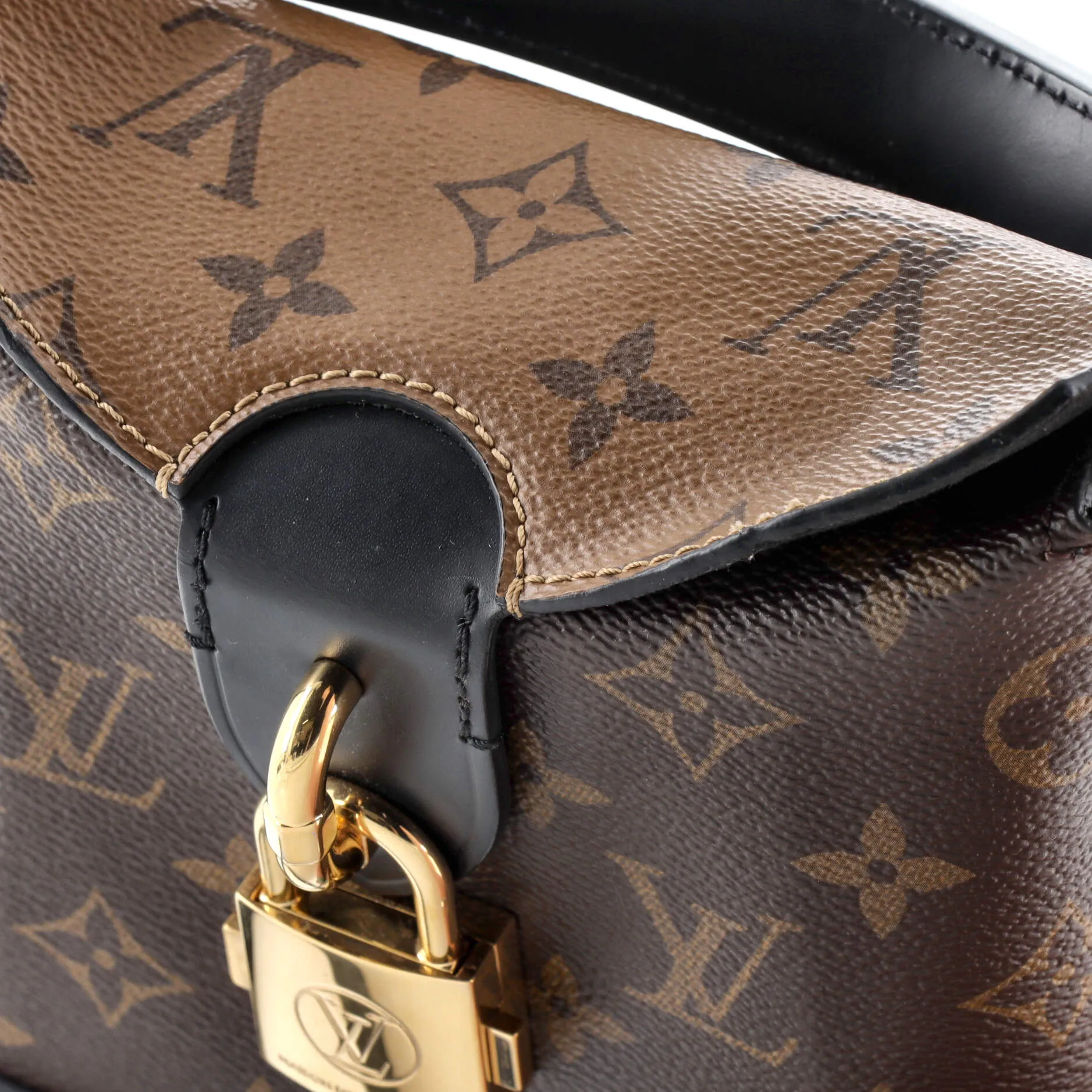 Designer Bento Box Handbag Reverse Monogram Canvas