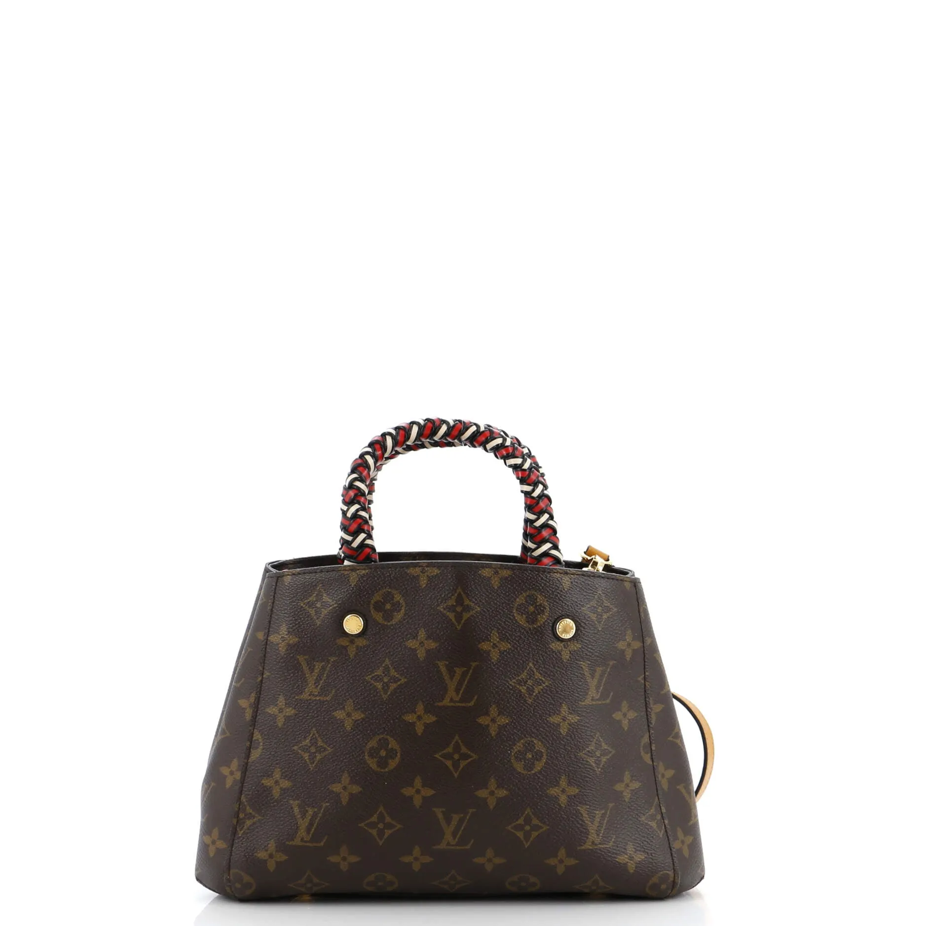 Designer Braided Handle Montaigne Handbag Monogram Canvas BB