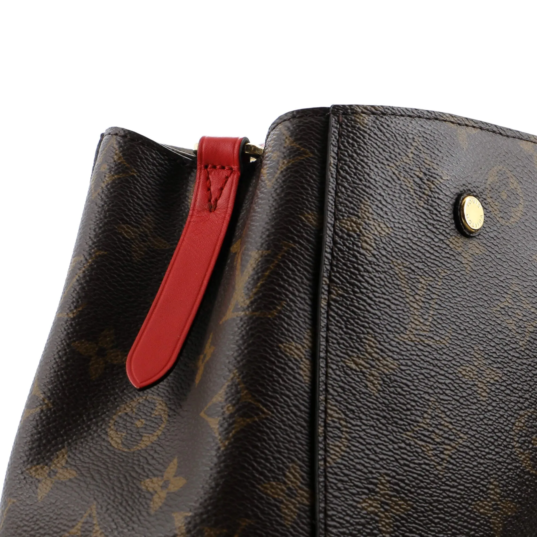 Designer Braided Handle Montaigne Handbag Monogram Canvas BB