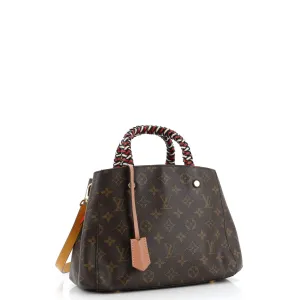 Designer Braided Handle Montaigne Handbag Monogram Canvas BB