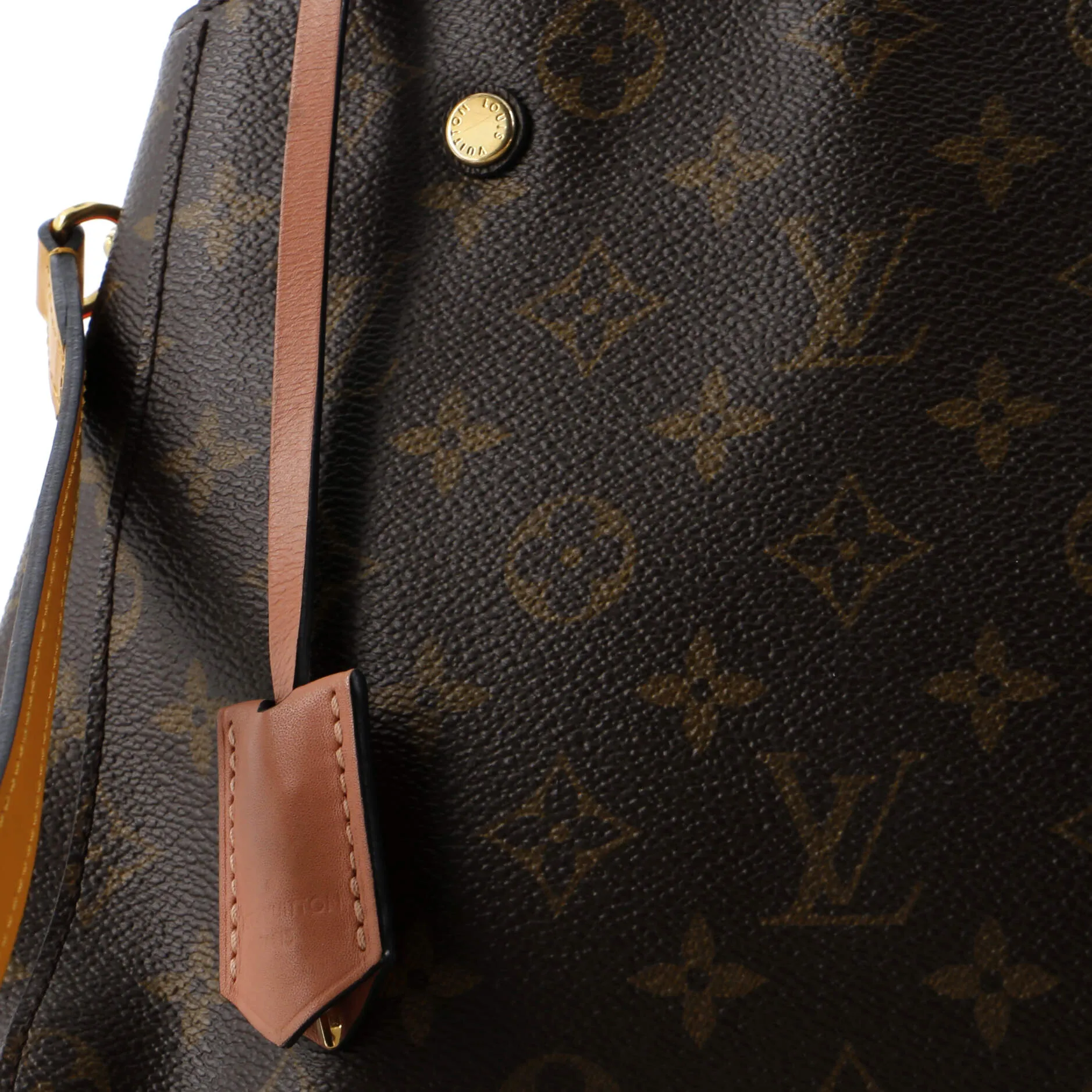 Designer Braided Handle Montaigne Handbag Monogram Canvas BB