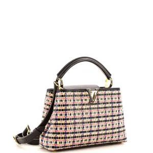 Designer Capucines Bag Woven Raffia and Leather BB