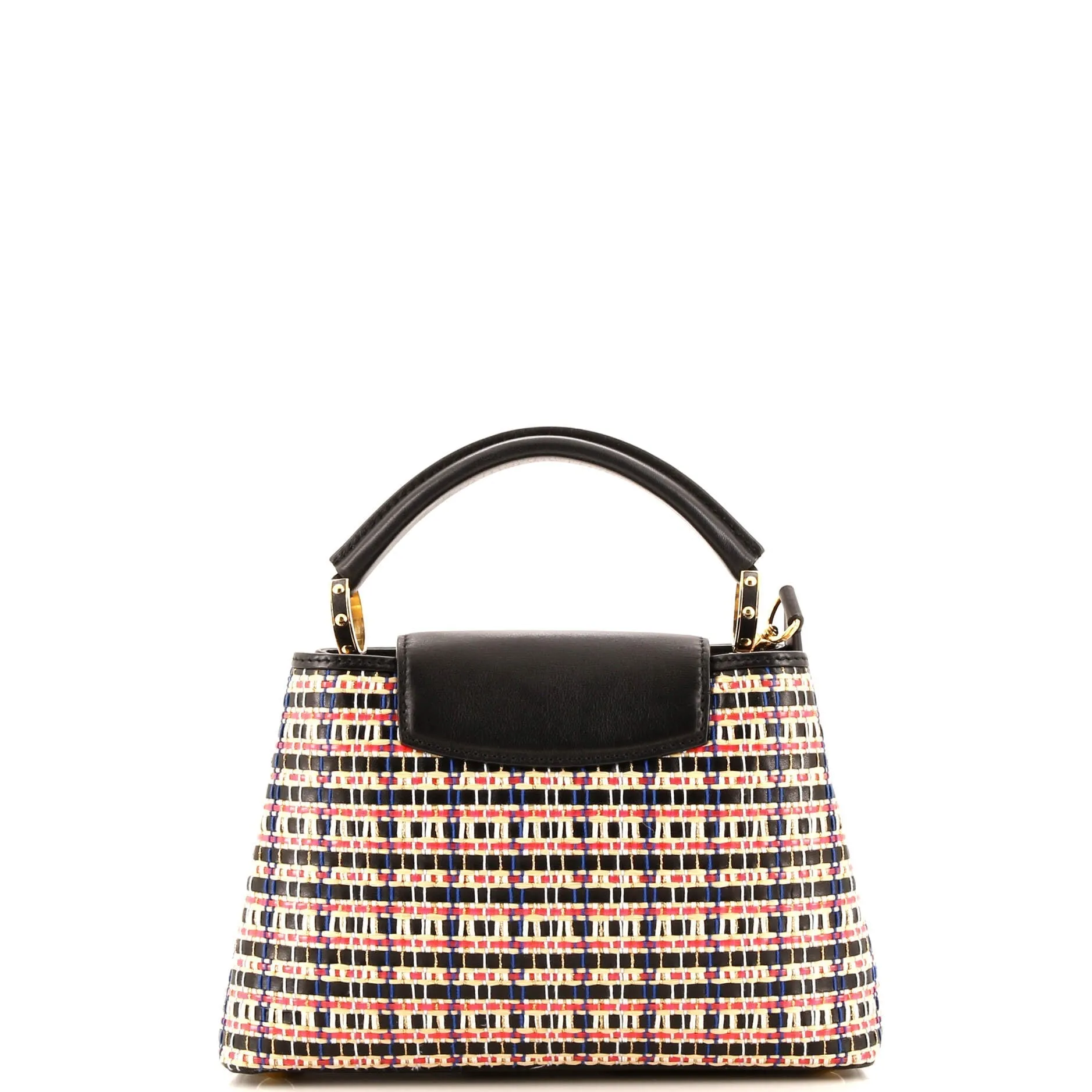 Designer Capucines Bag Woven Raffia and Leather BB