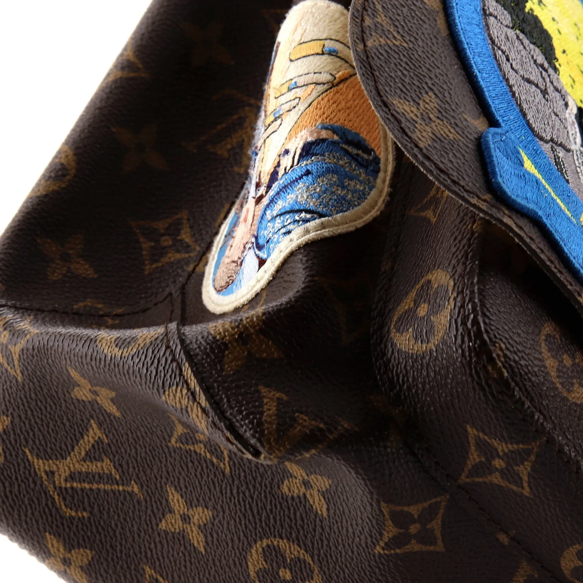 Designer Cindy Sherman Camera Messenger Bag Patch Embellished Monogram Canvas