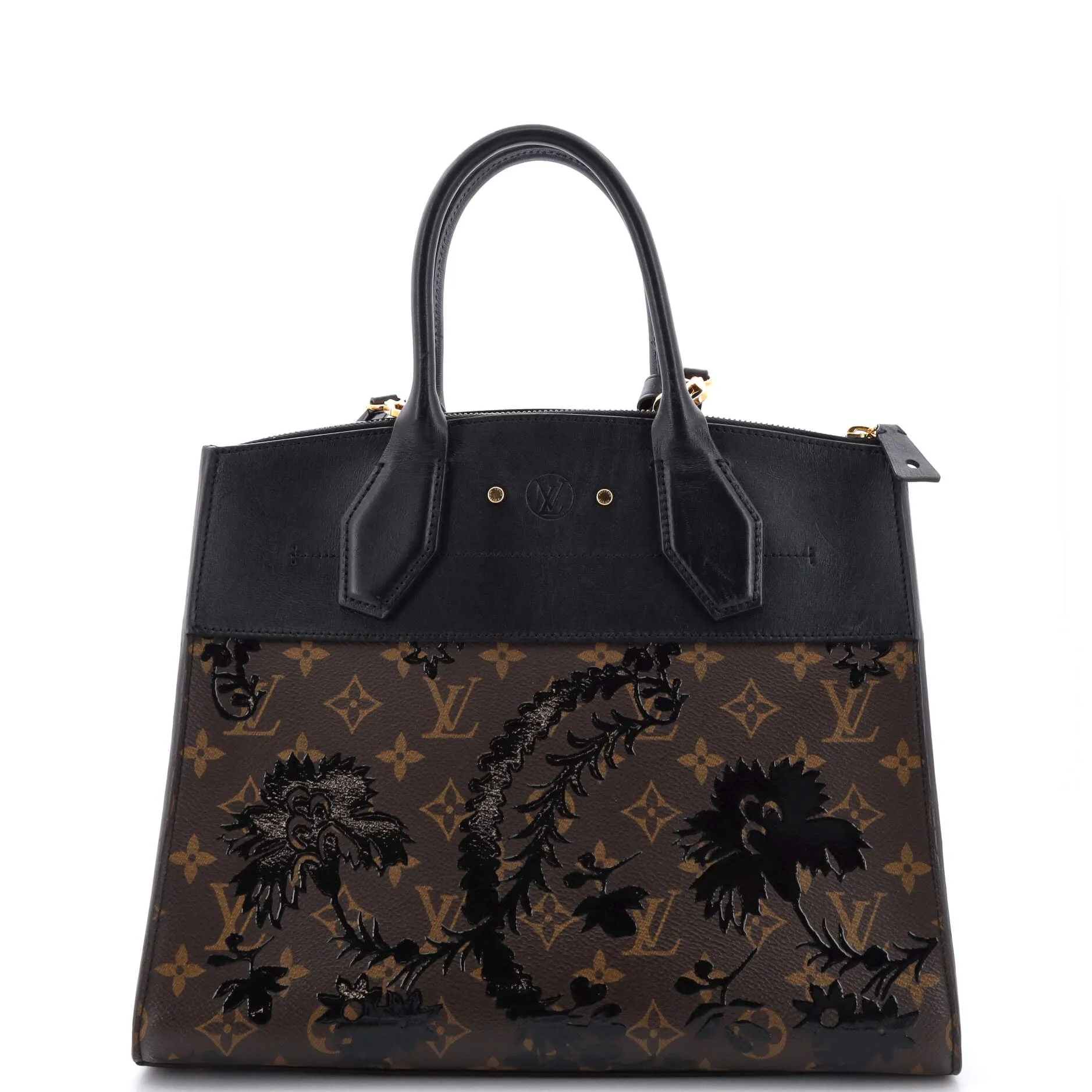 Designer City Steamer Handbag Limited Edition Blossom Monogram Canvas and Leather MM