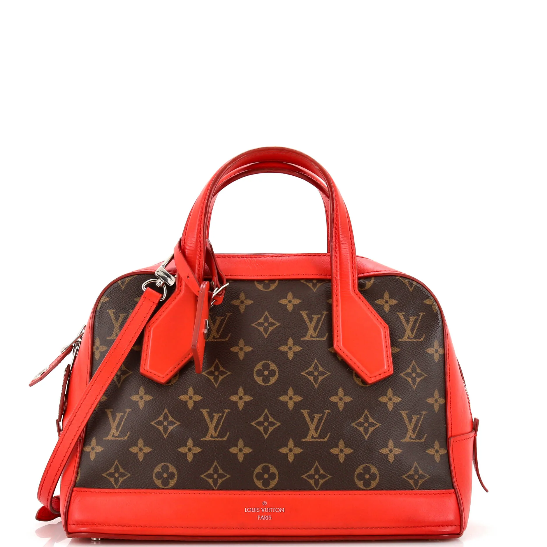 Designer Dora Handbag Monogram Canvas and Calfskin PM