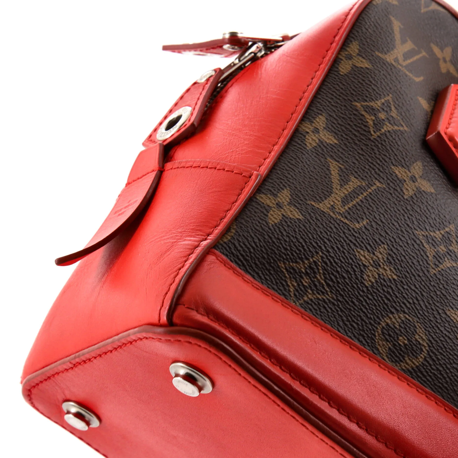 Designer Dora Handbag Monogram Canvas and Calfskin PM