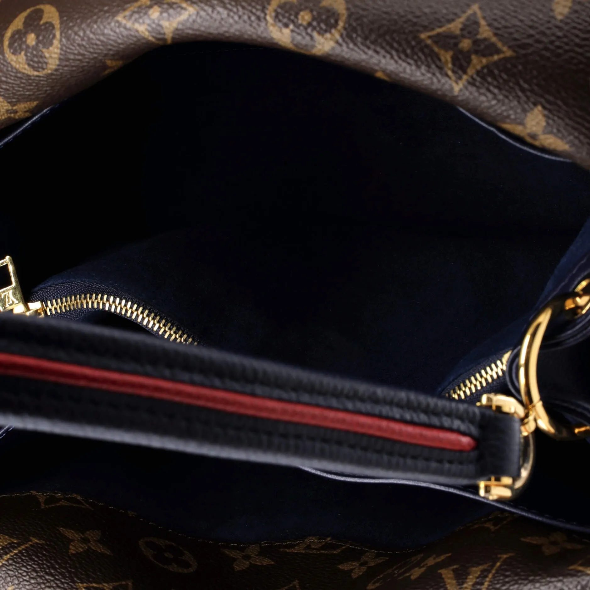 Designer Double V Handbag Calfskin with Monogram Canvas