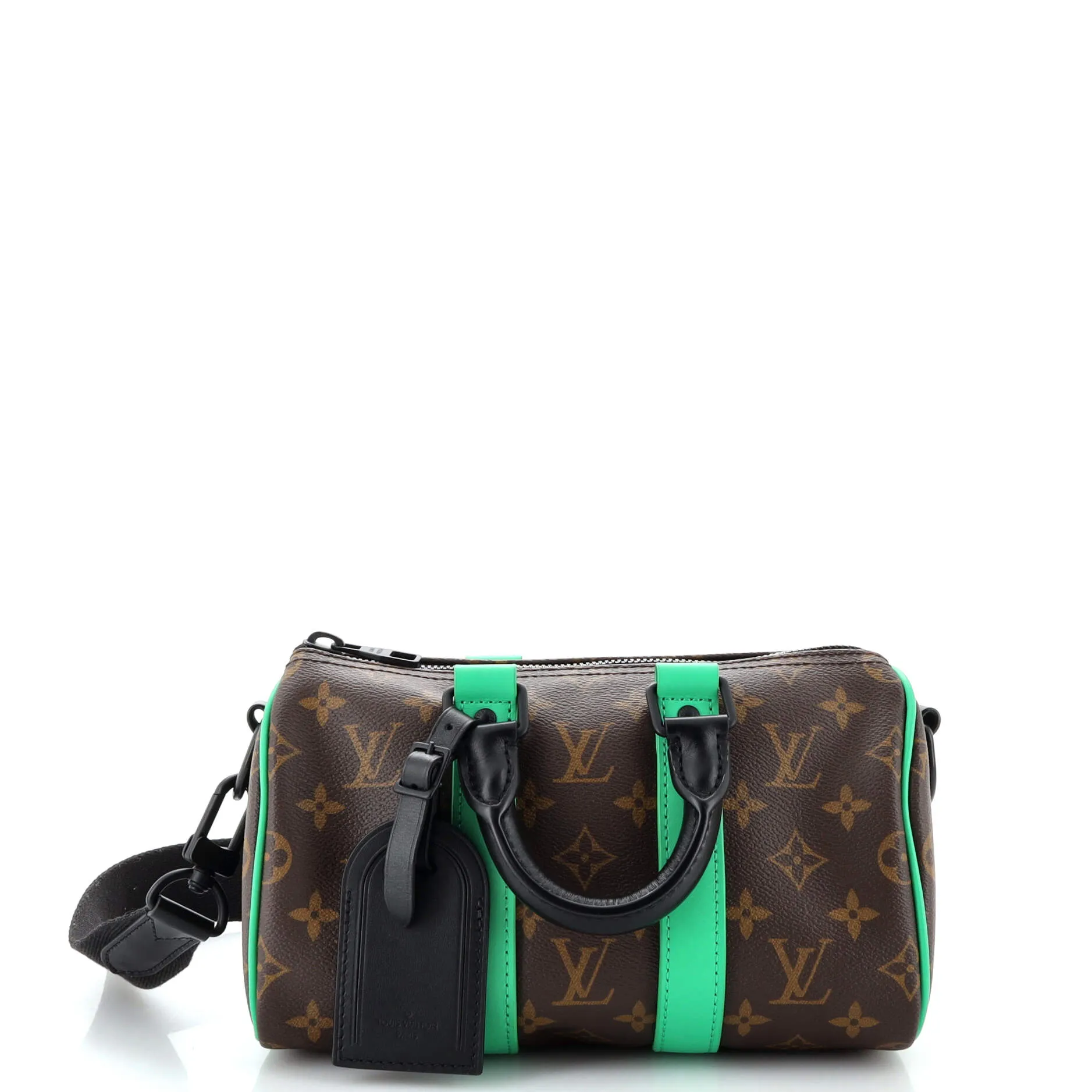 Designer Keepall Bandouliere Bag Macassar Monogram Canvas 25