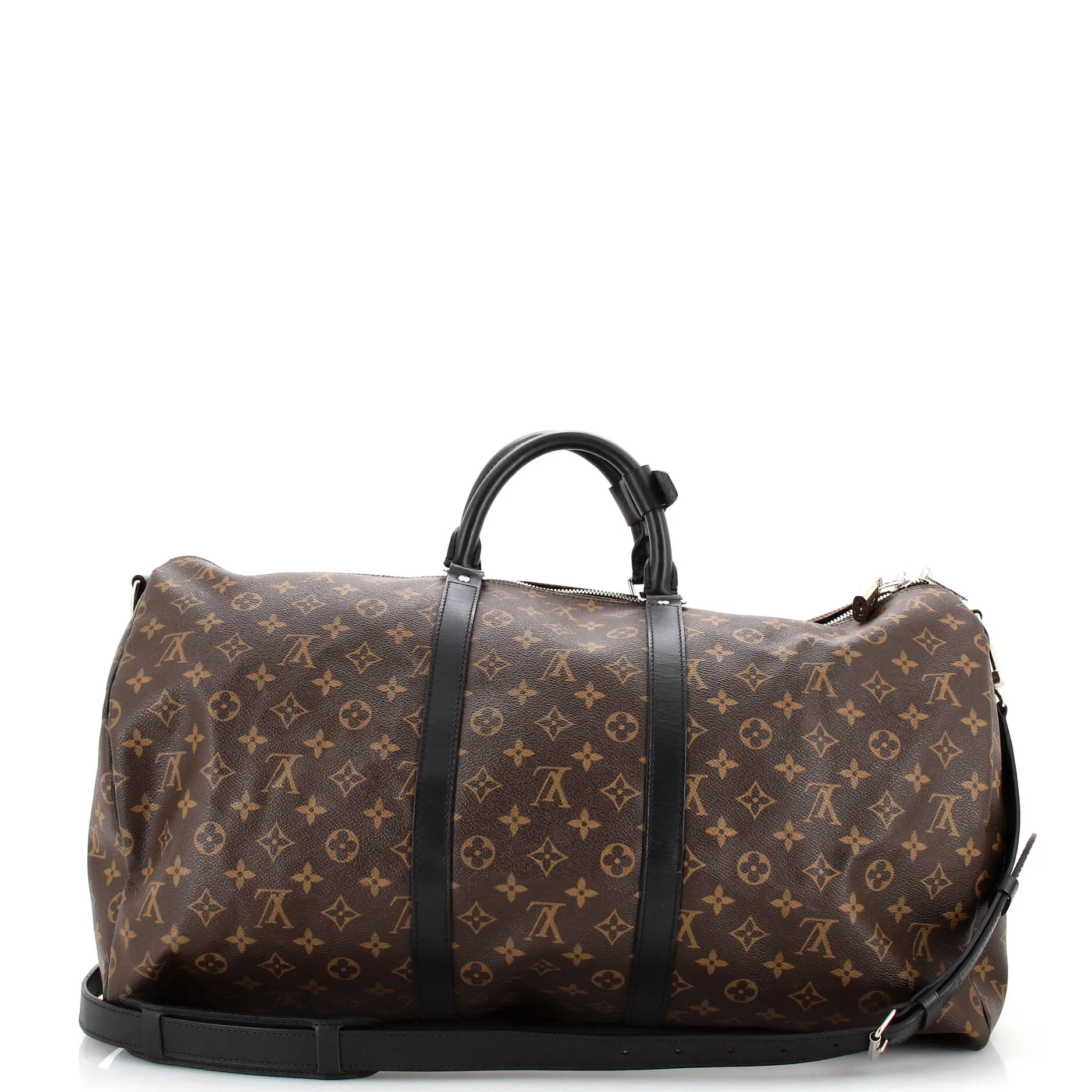 Designer Keepall Bandouliere Bag Macassar Monogram Canvas 55