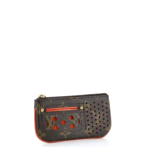 Designer Key Pouch Perforated Monogram Canvas
