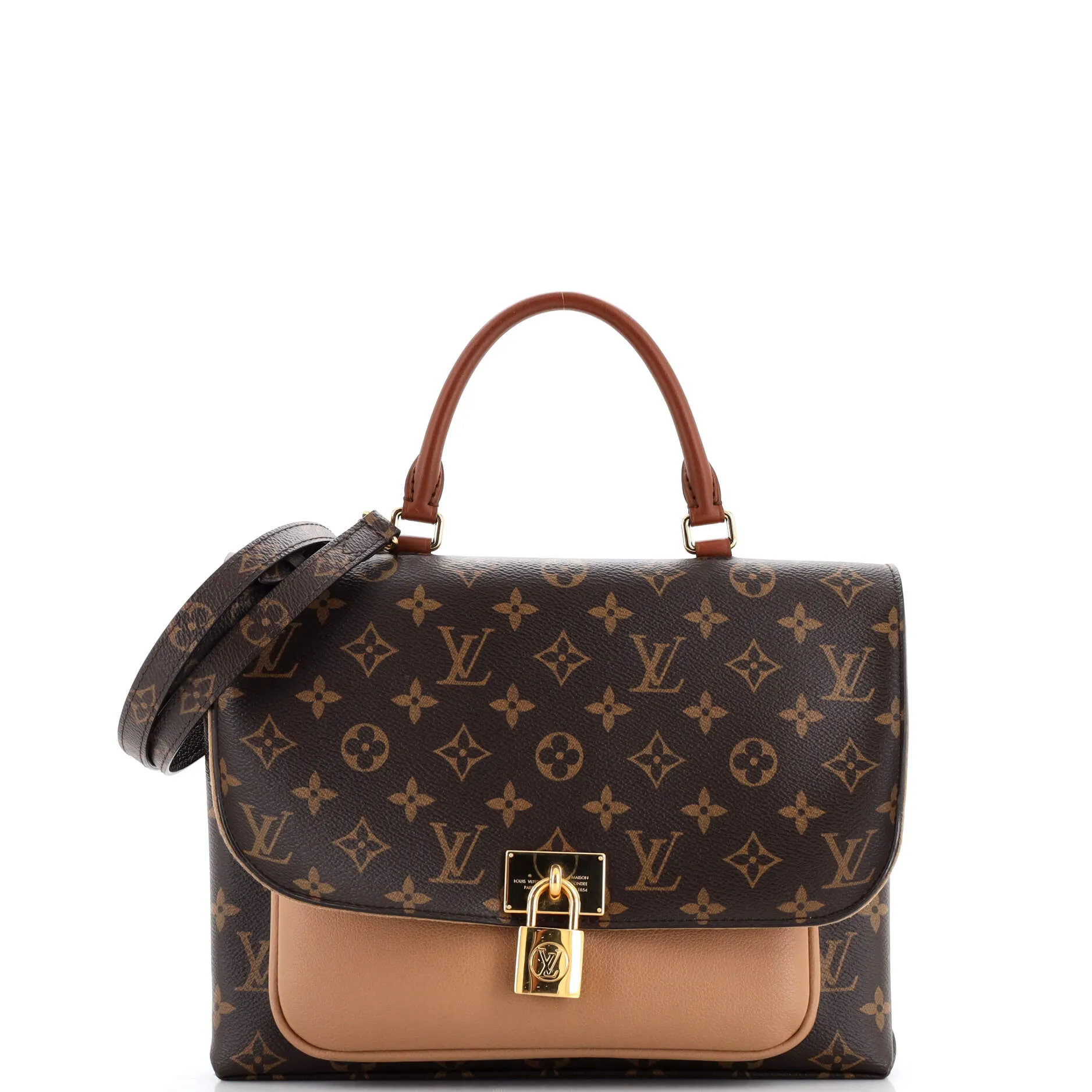 Designer Marignan Handbag Monogram Canvas with Leather