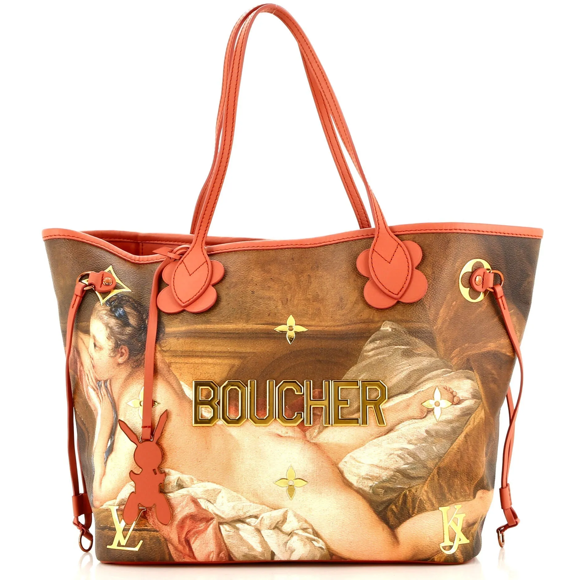 Designer Neverfull NM Tote Limited Edition Jeff Koons Boucher Print Canvas MM