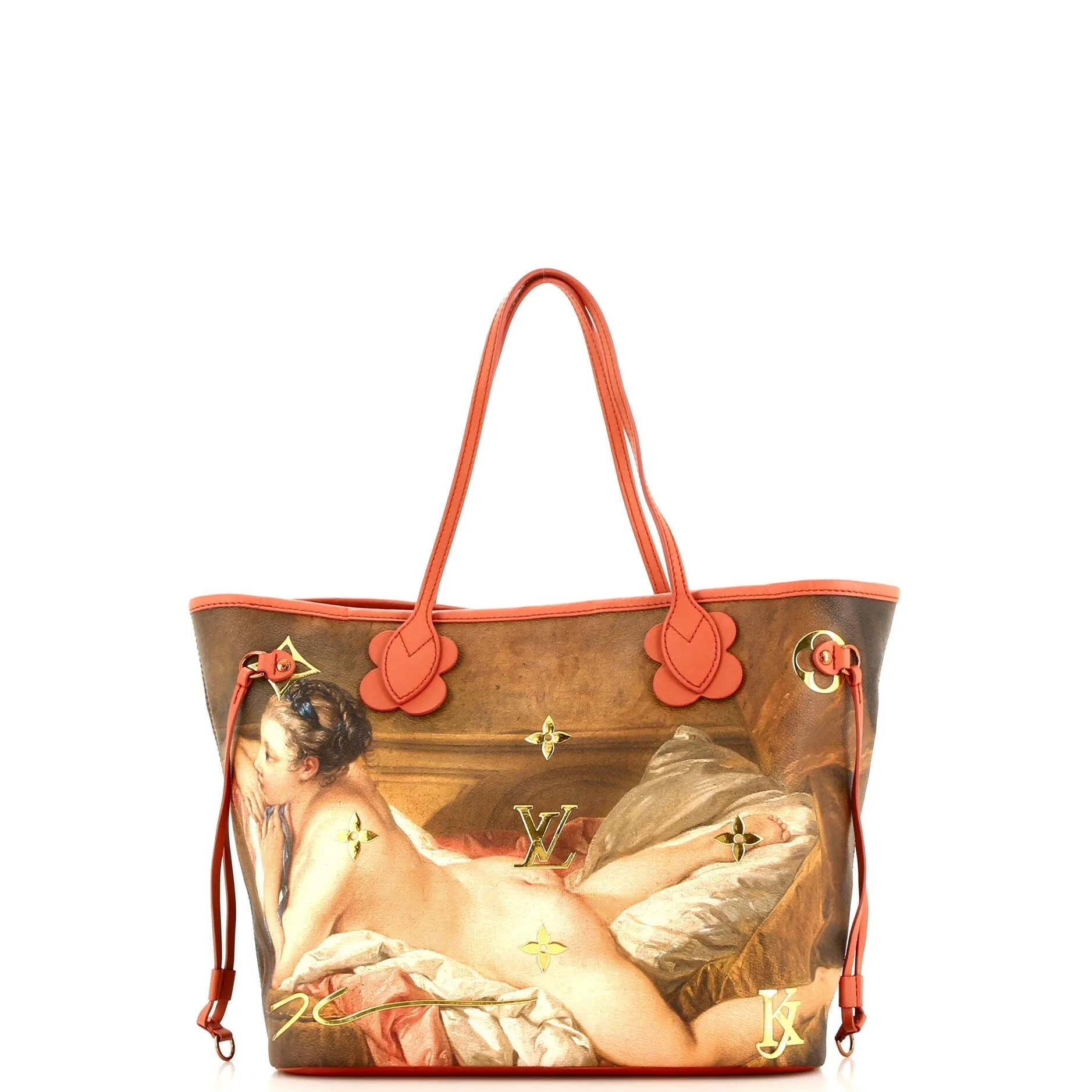 Designer Neverfull NM Tote Limited Edition Jeff Koons Boucher Print Canvas MM
