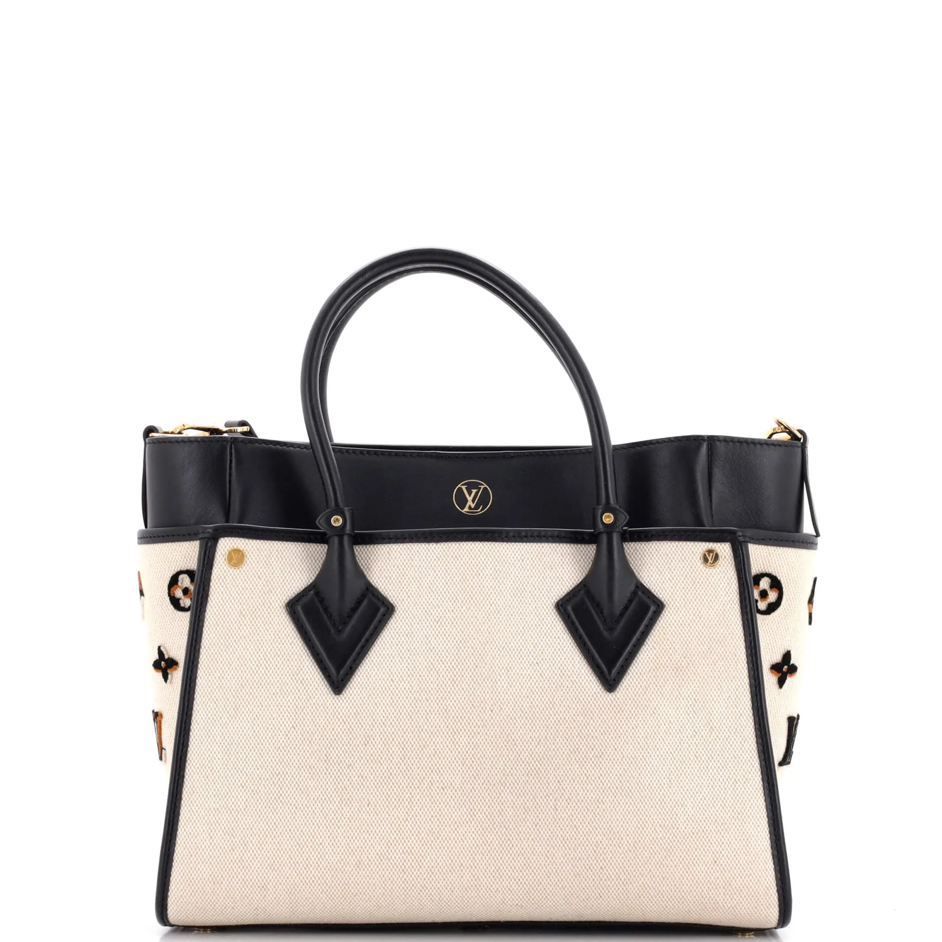Designer On My Side Tote Monogram Tufted Canvas MM