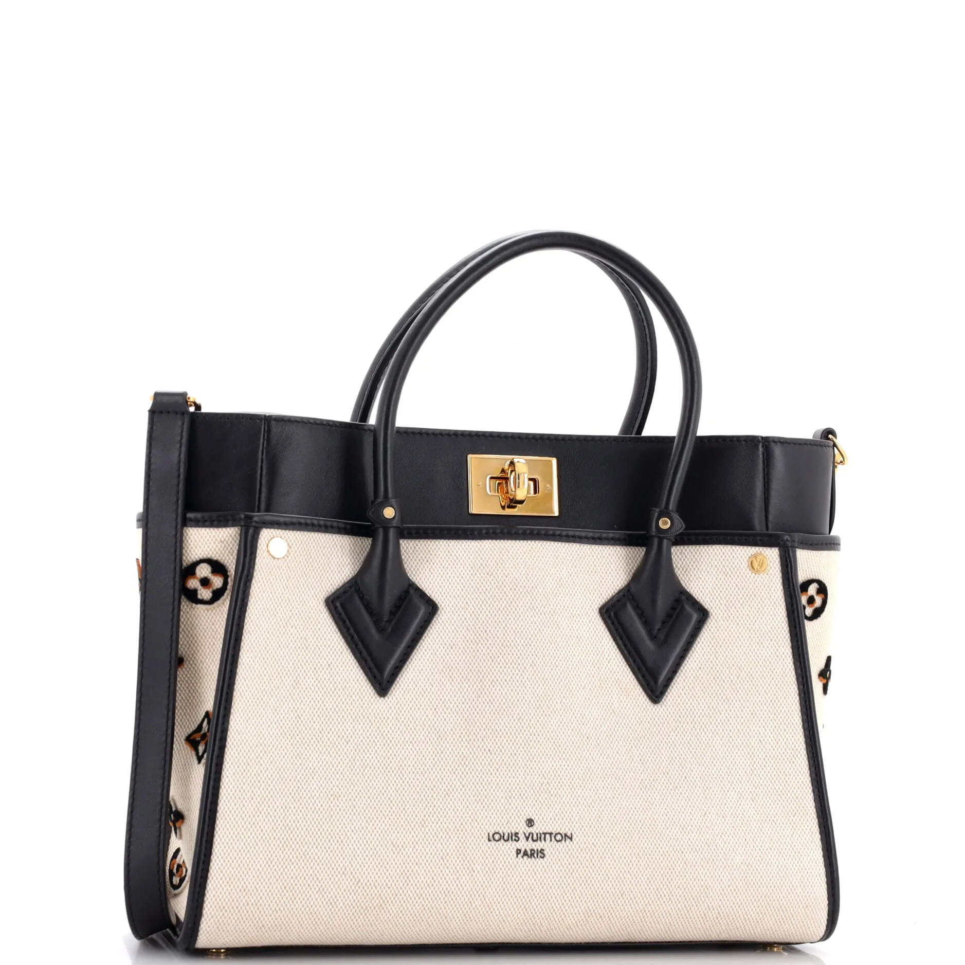 Designer On My Side Tote Monogram Tufted Canvas MM