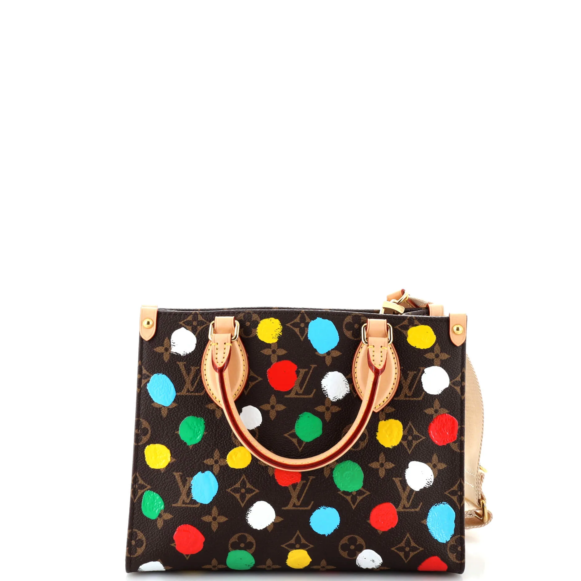 Designer OnTheGo Tote Yayoi Kusama Painted Dots Monogram Canvas PM