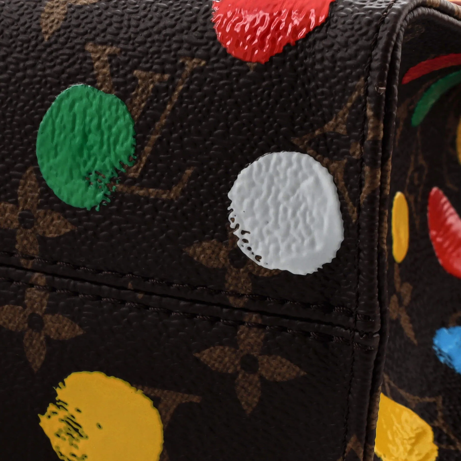 Designer OnTheGo Tote Yayoi Kusama Painted Dots Monogram Canvas PM