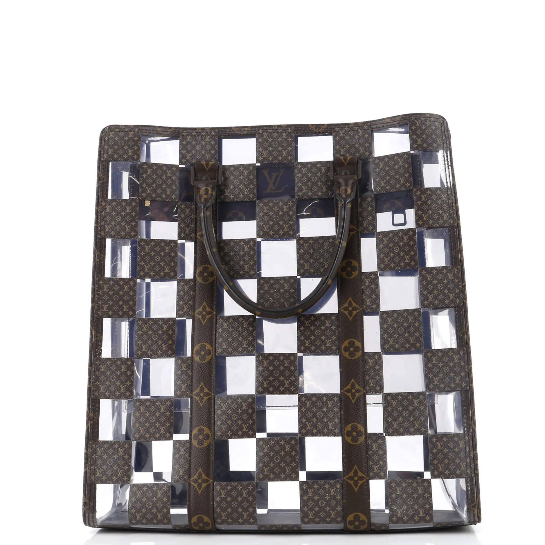 Designer Sac Plat Bag Monogram Chess Coated Canvas and PVC