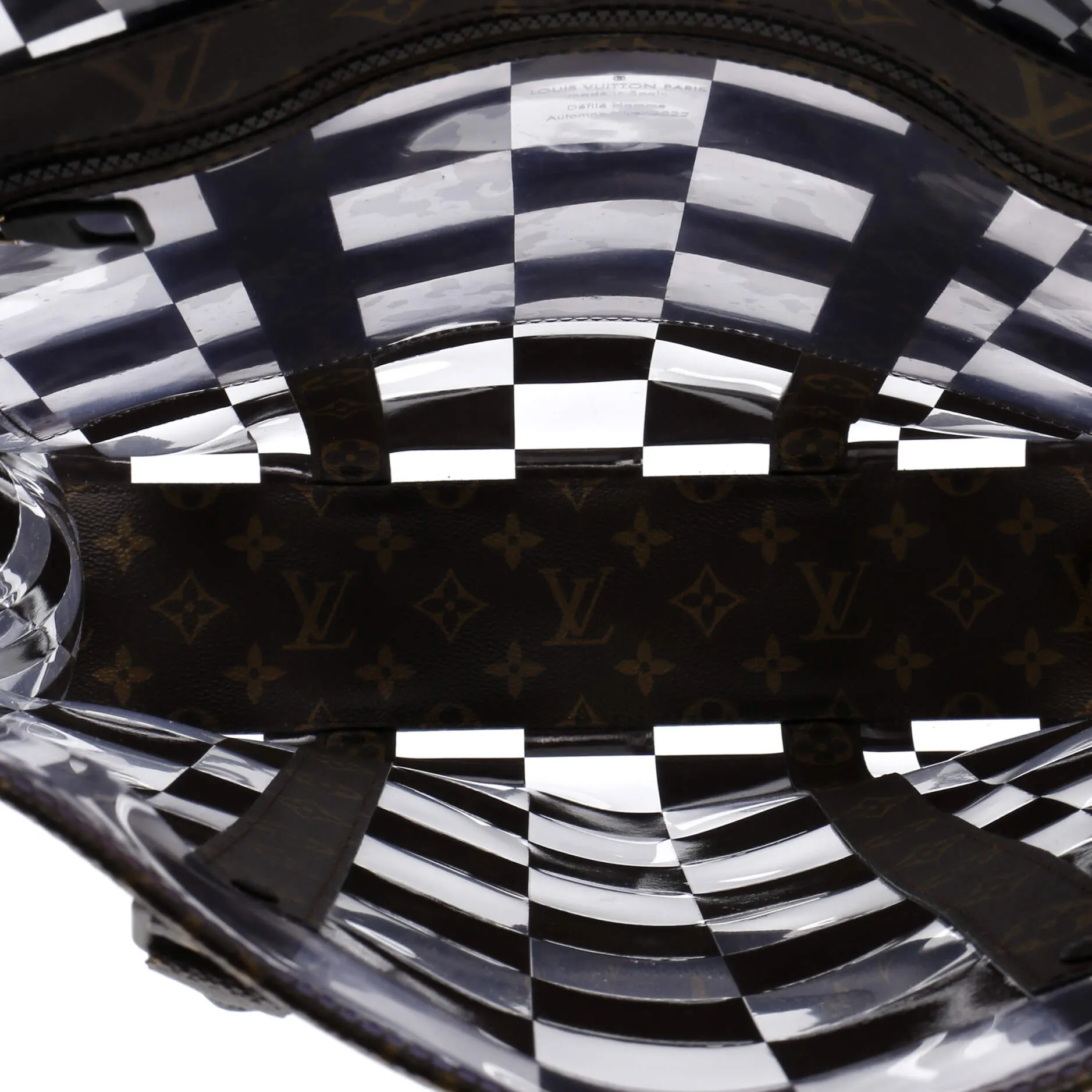 Designer Sac Plat Bag Monogram Chess Coated Canvas and PVC