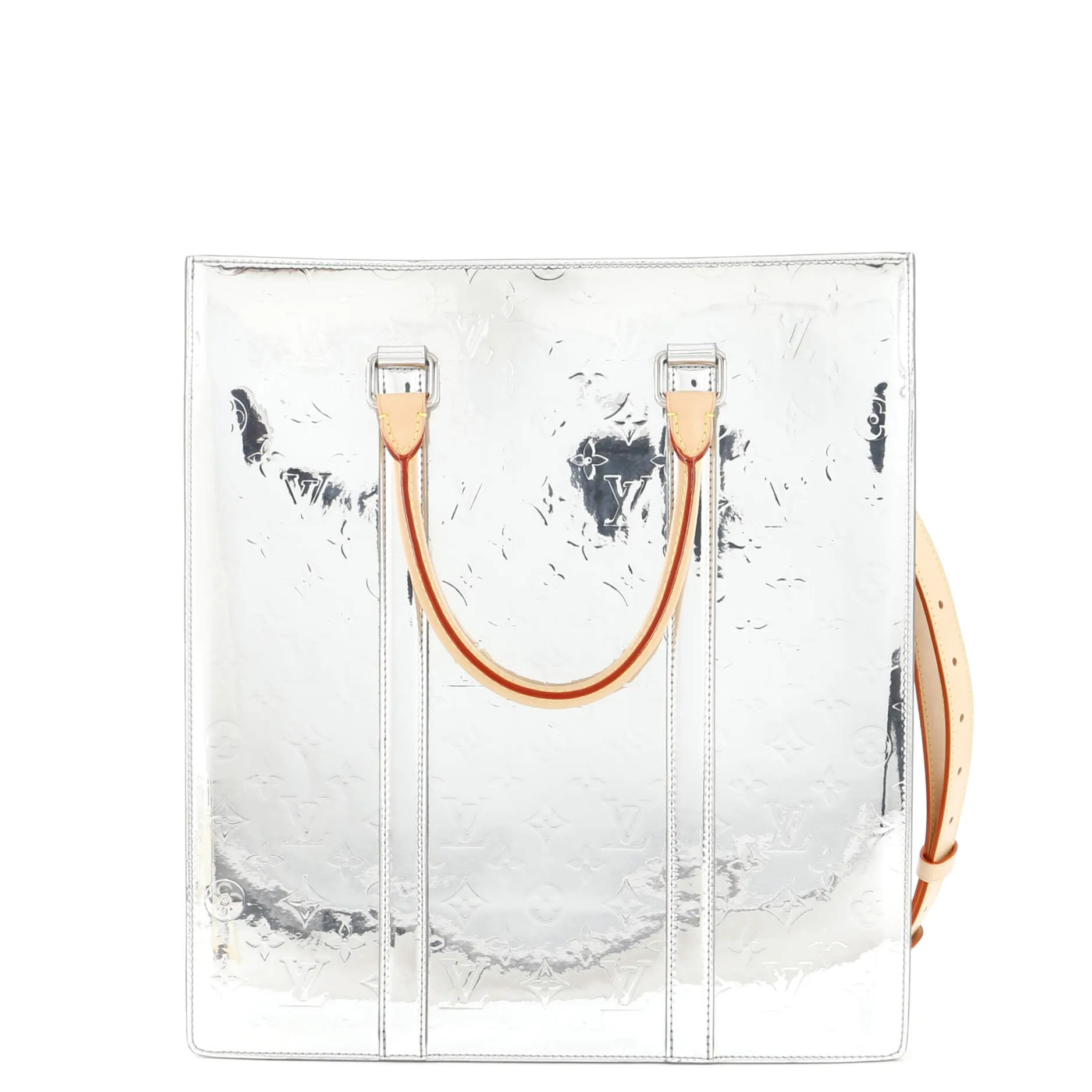 Designer Sac Plat Bag Monogram Mirror Coated Canvas