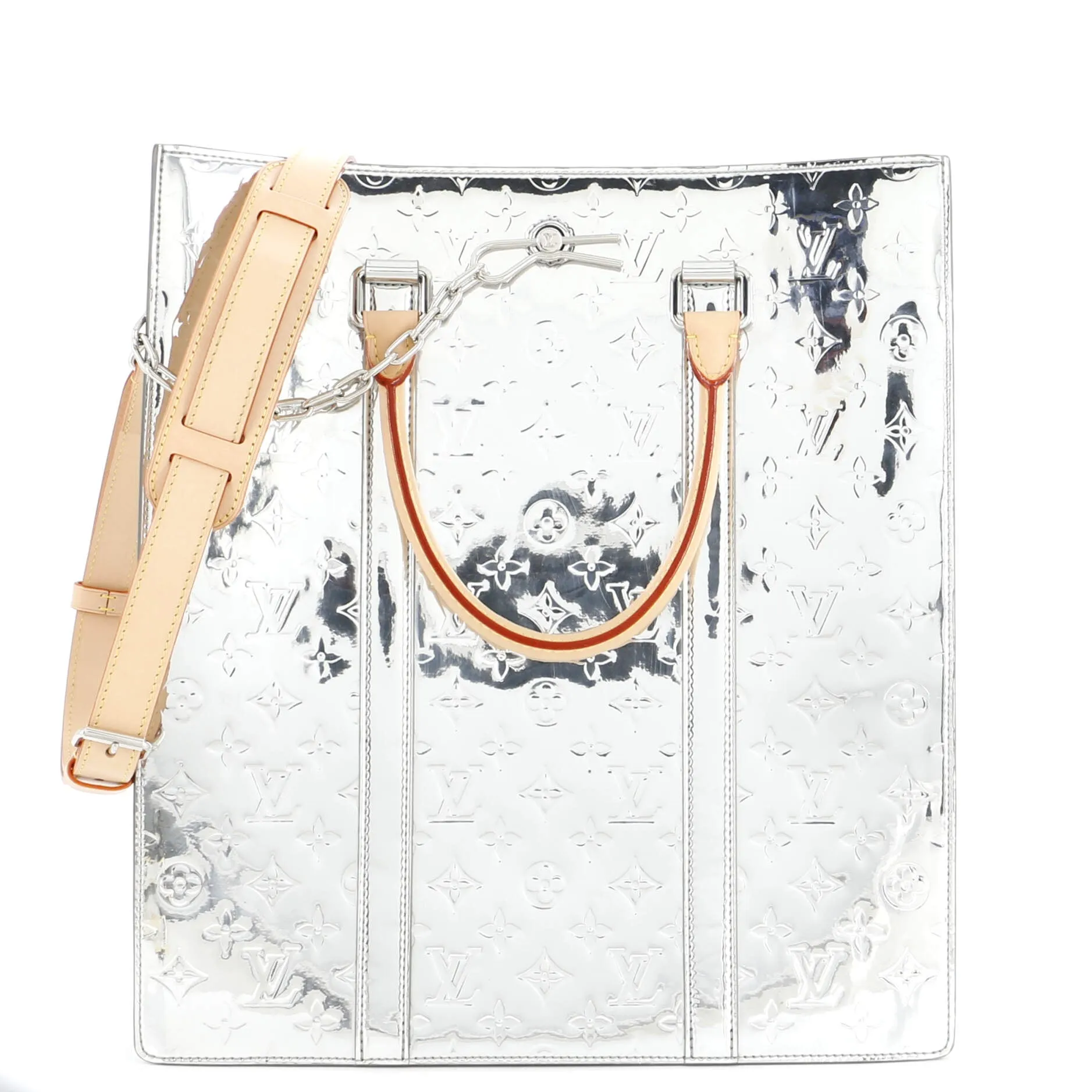 Designer Sac Plat Bag Monogram Mirror Coated Canvas
