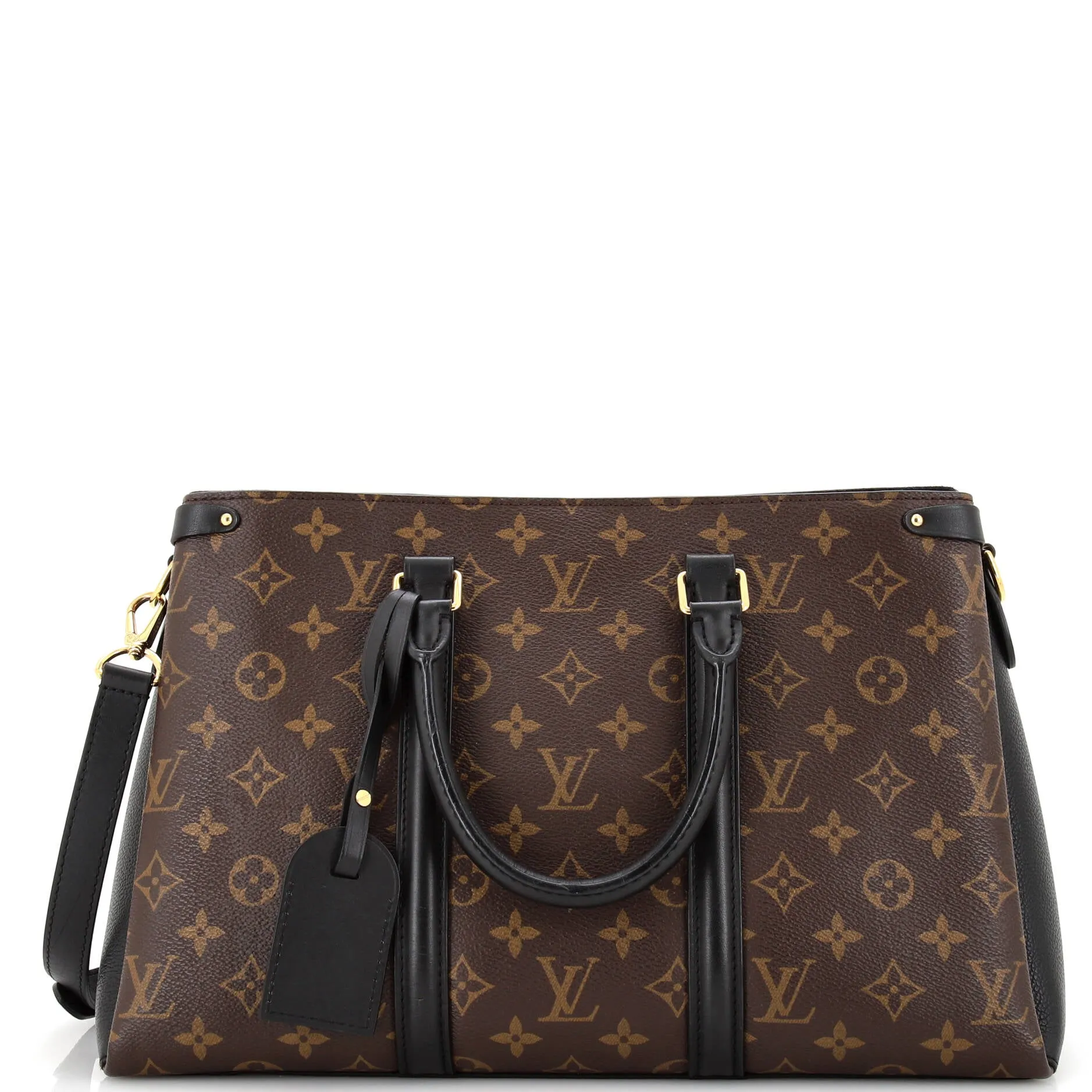 Designer Soufflot Tote Monogram Canvas with Leather MM
