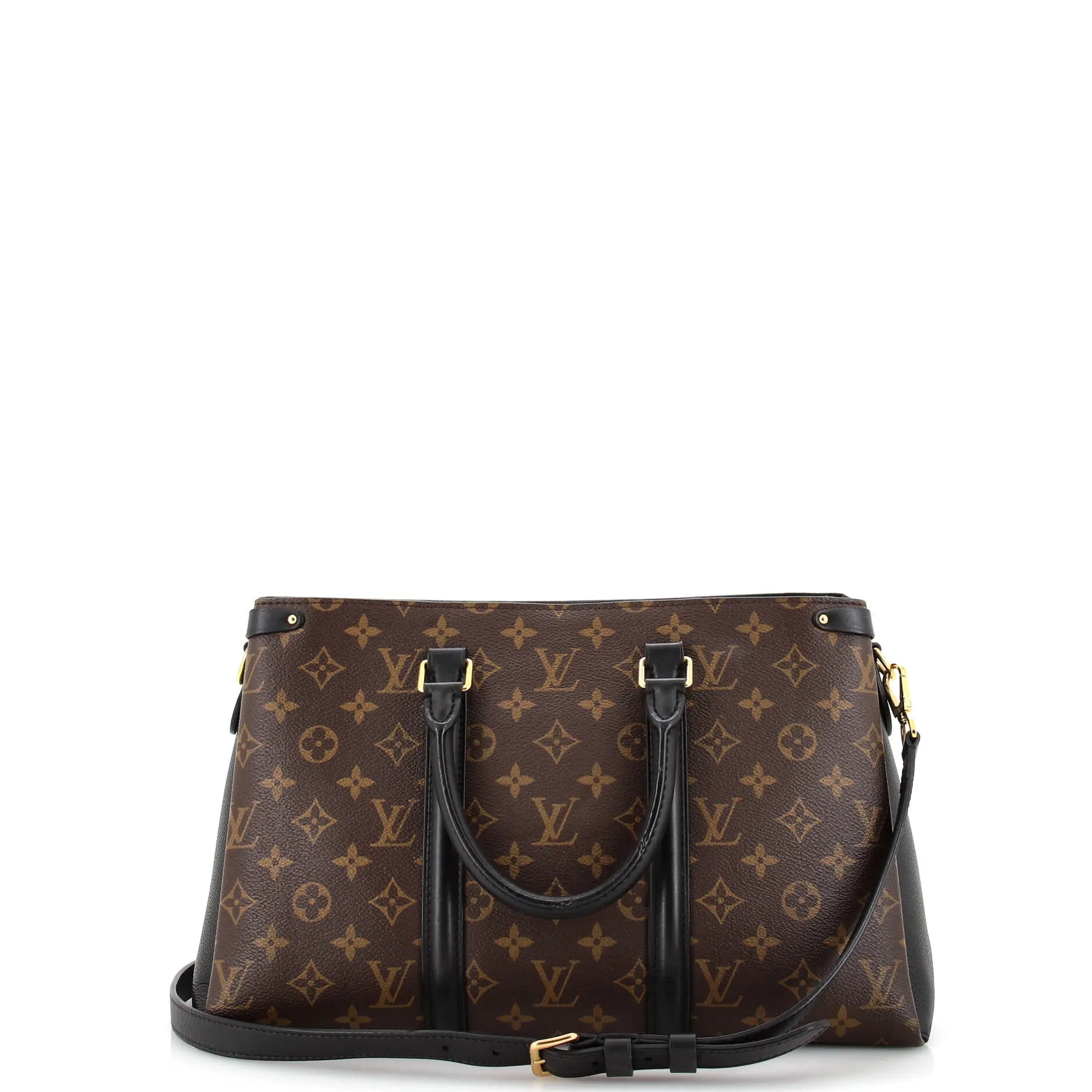 Designer Soufflot Tote Monogram Canvas with Leather MM