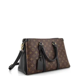 Designer Soufflot Tote Monogram Canvas with Leather MM