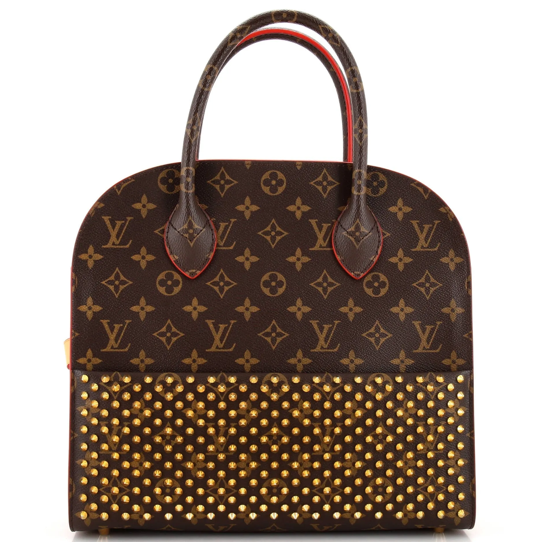 Designer x Christian Louboutin Shopping Bag Calf Hair and Monogram Canvas