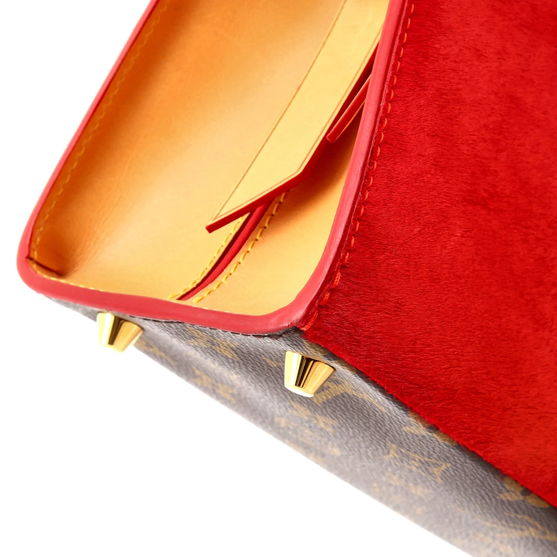 Designer x Christian Louboutin Shopping Bag Calf Hair and Monogram Canvas