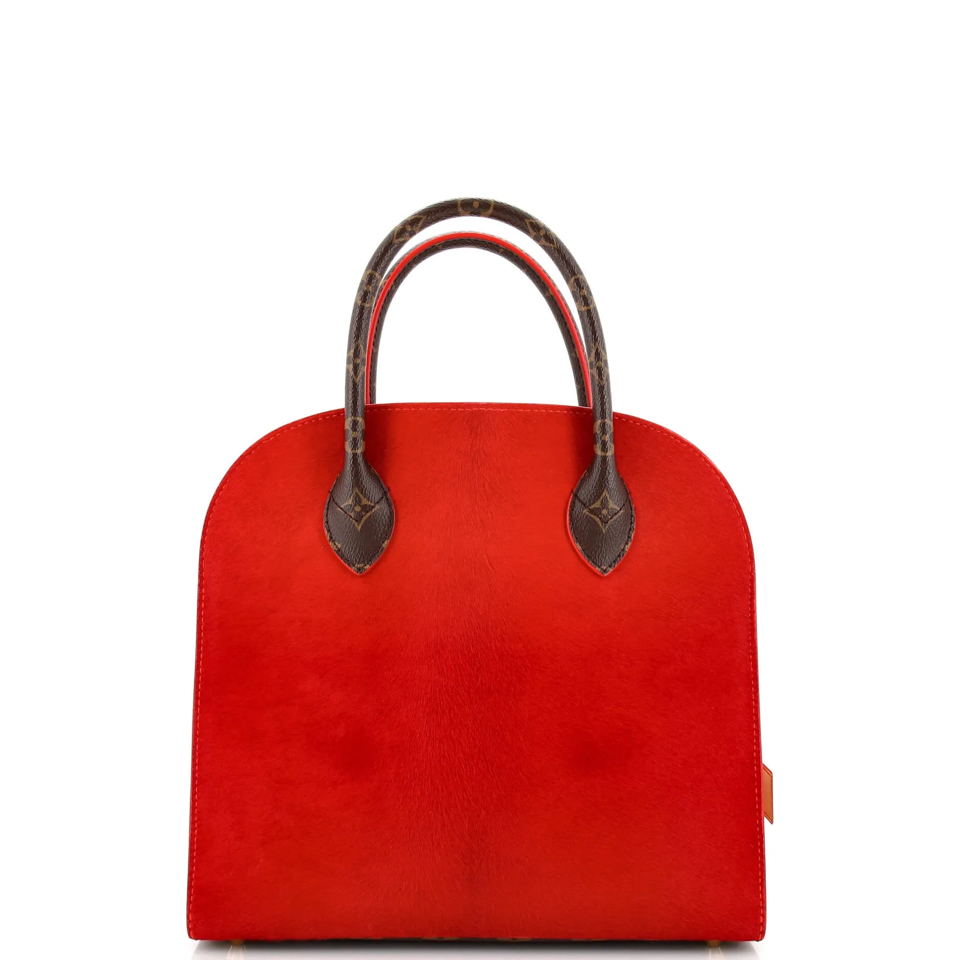 Designer x Christian Louboutin Shopping Bag Calf Hair and Monogram Canvas