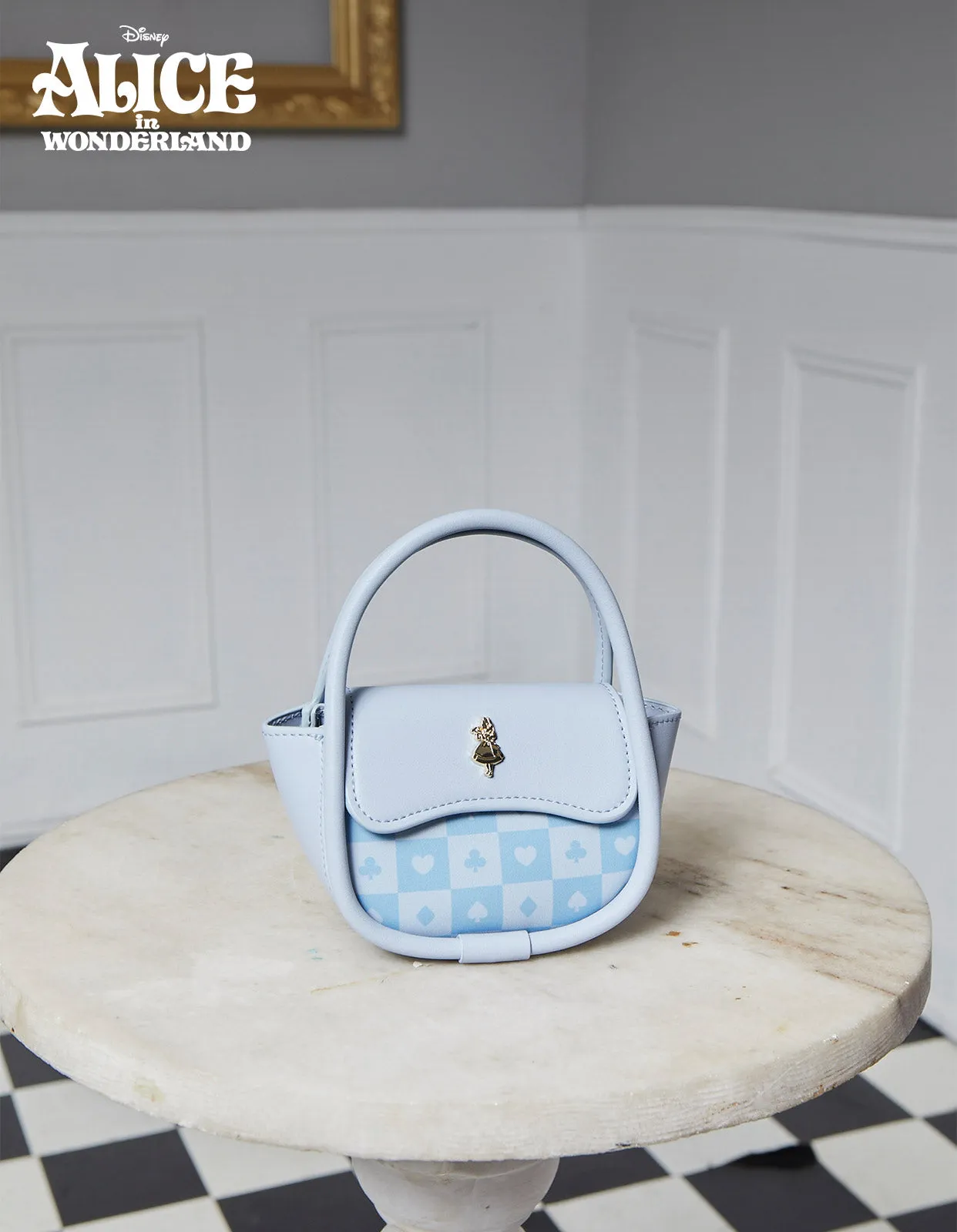 Disney Alice in Wonderland Lost in Wonderland Mini Top Handle Bag (Light Blue)