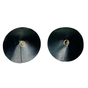 Diva | O-ring PU Leather Pasties | zwart-goud
