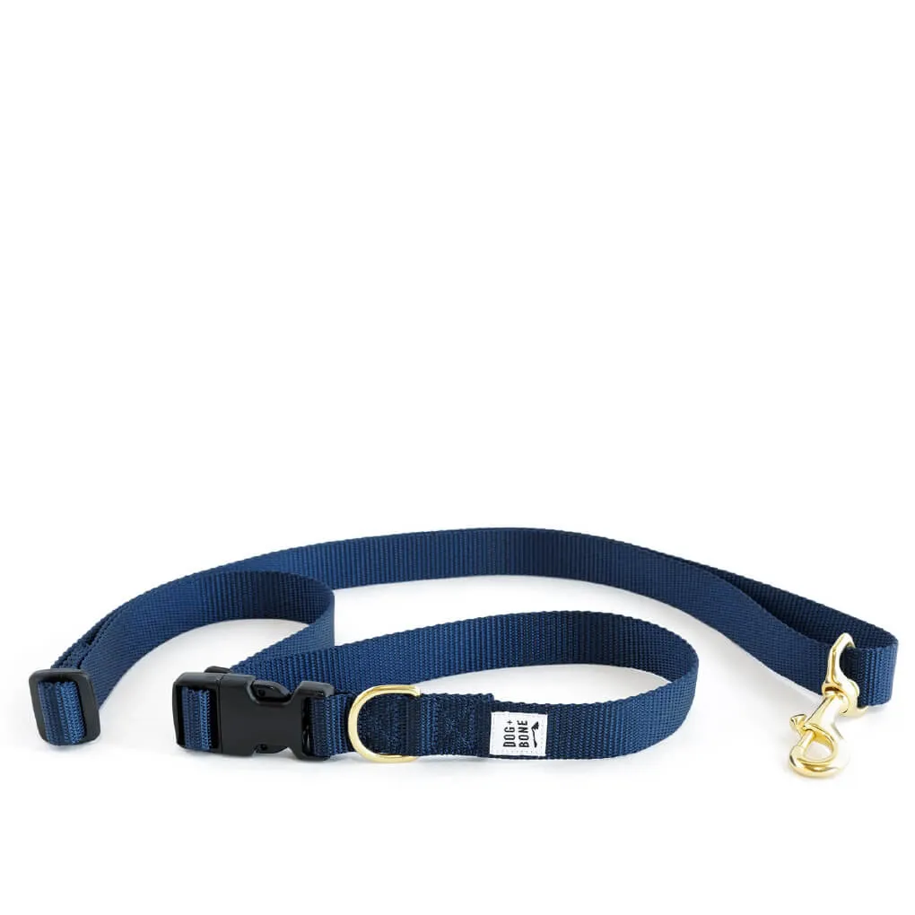 Dog   Bone Multi-way Adjustable Leash | Navy