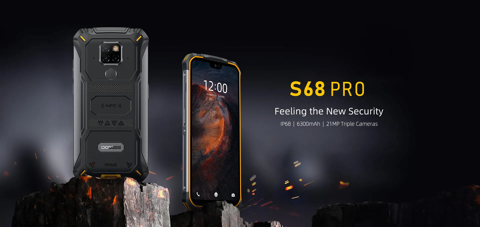 Doogee S68 Pro Cellphone Helio P70 Octa-core 6GB 128GB Memory 21MP 16MP 8MP 8MP Camera 5.84"" IPS Display 6300mAh 12V/2A Charge Smartphone Black_Russian version