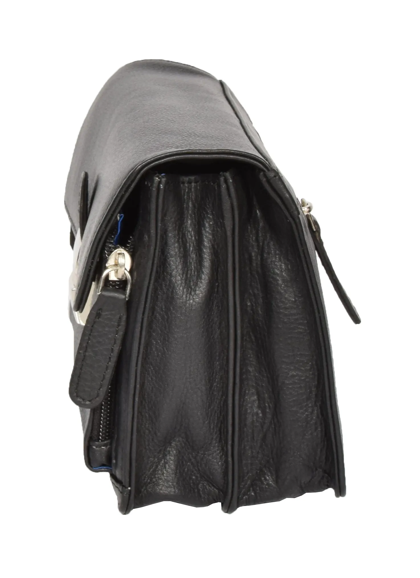 DR314 Lockable Leather Wrist Bag Black