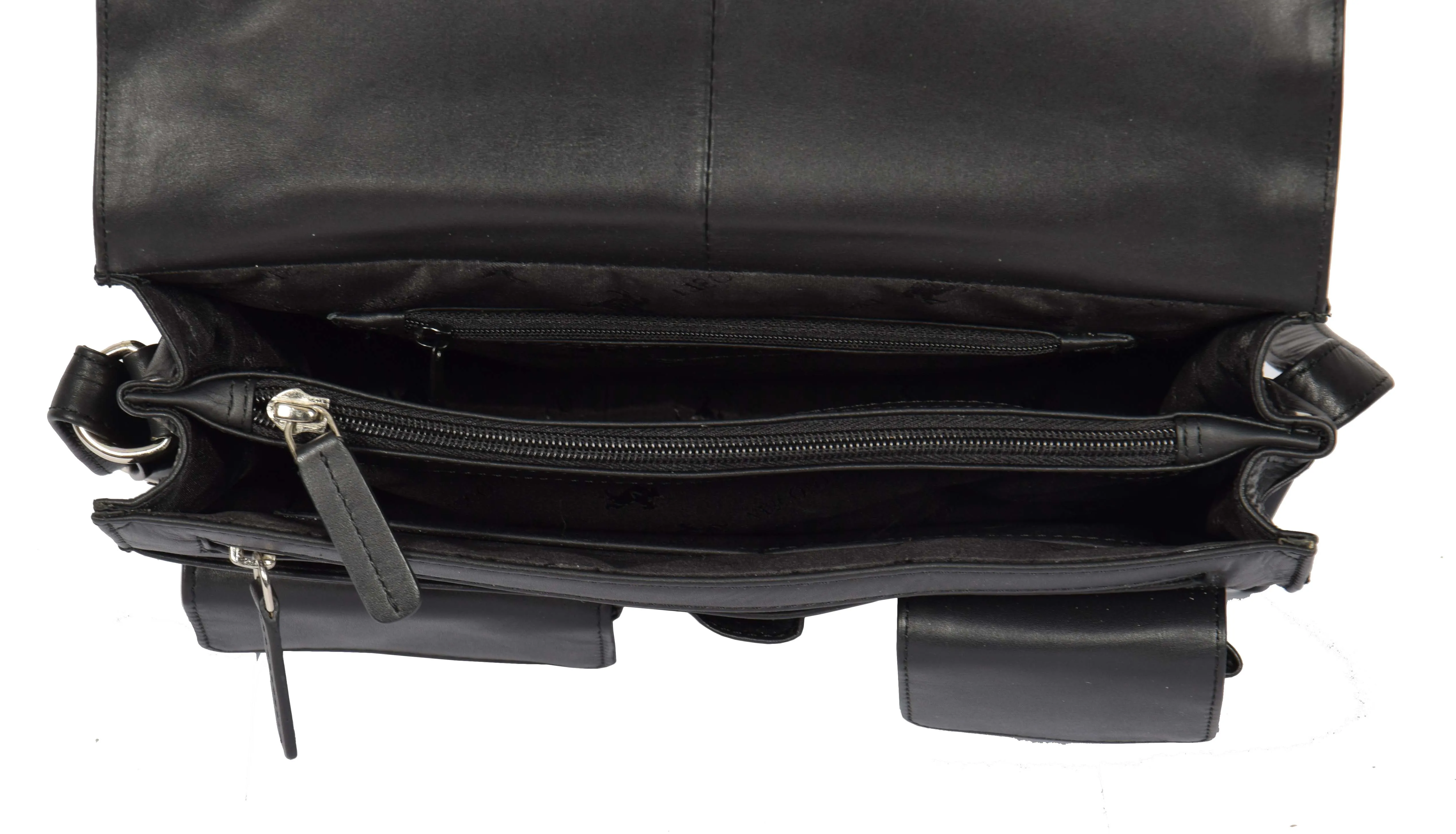 DR363 Women's Leather Cross Body Bag Black