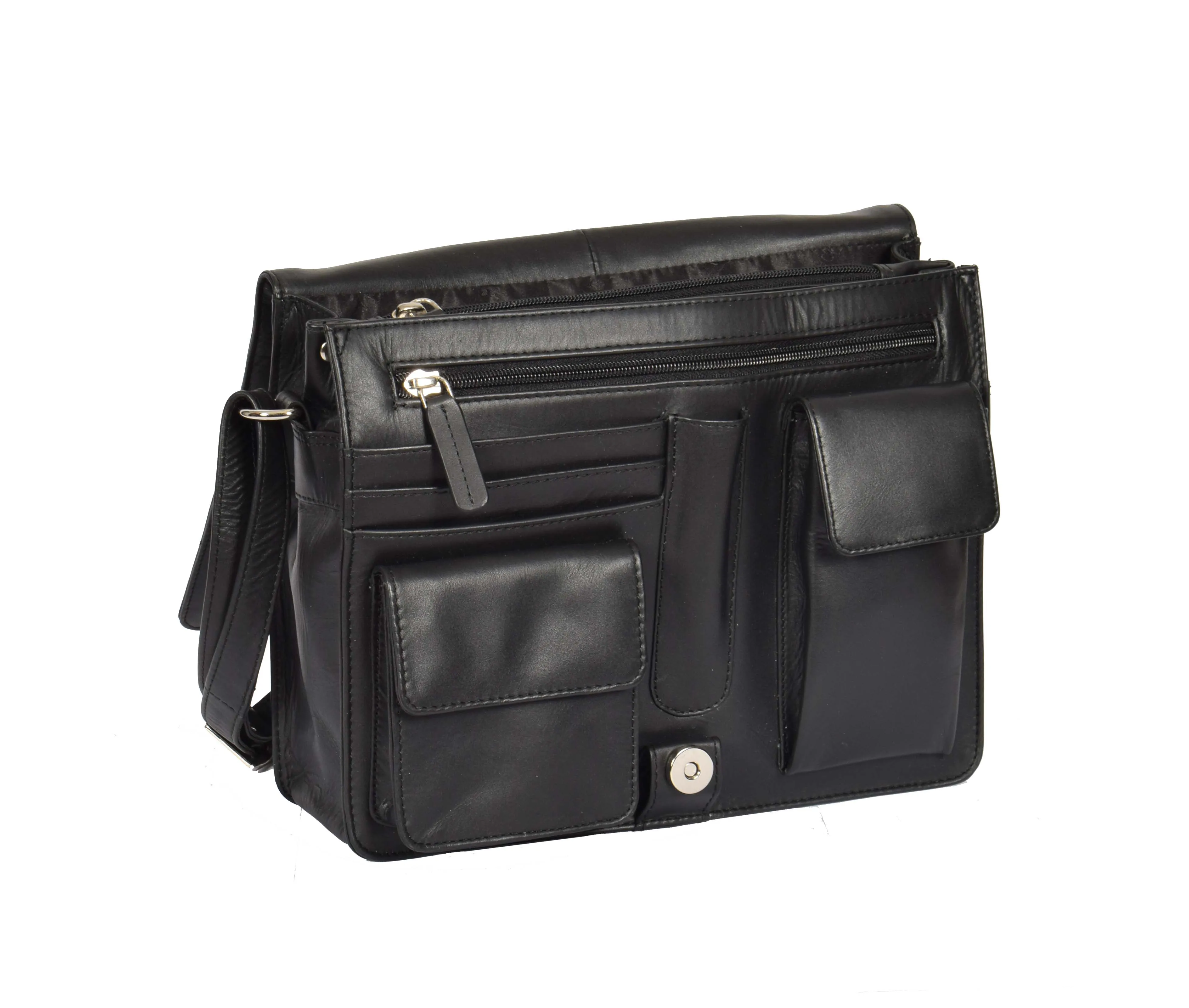 DR363 Women's Leather Cross Body Bag Black