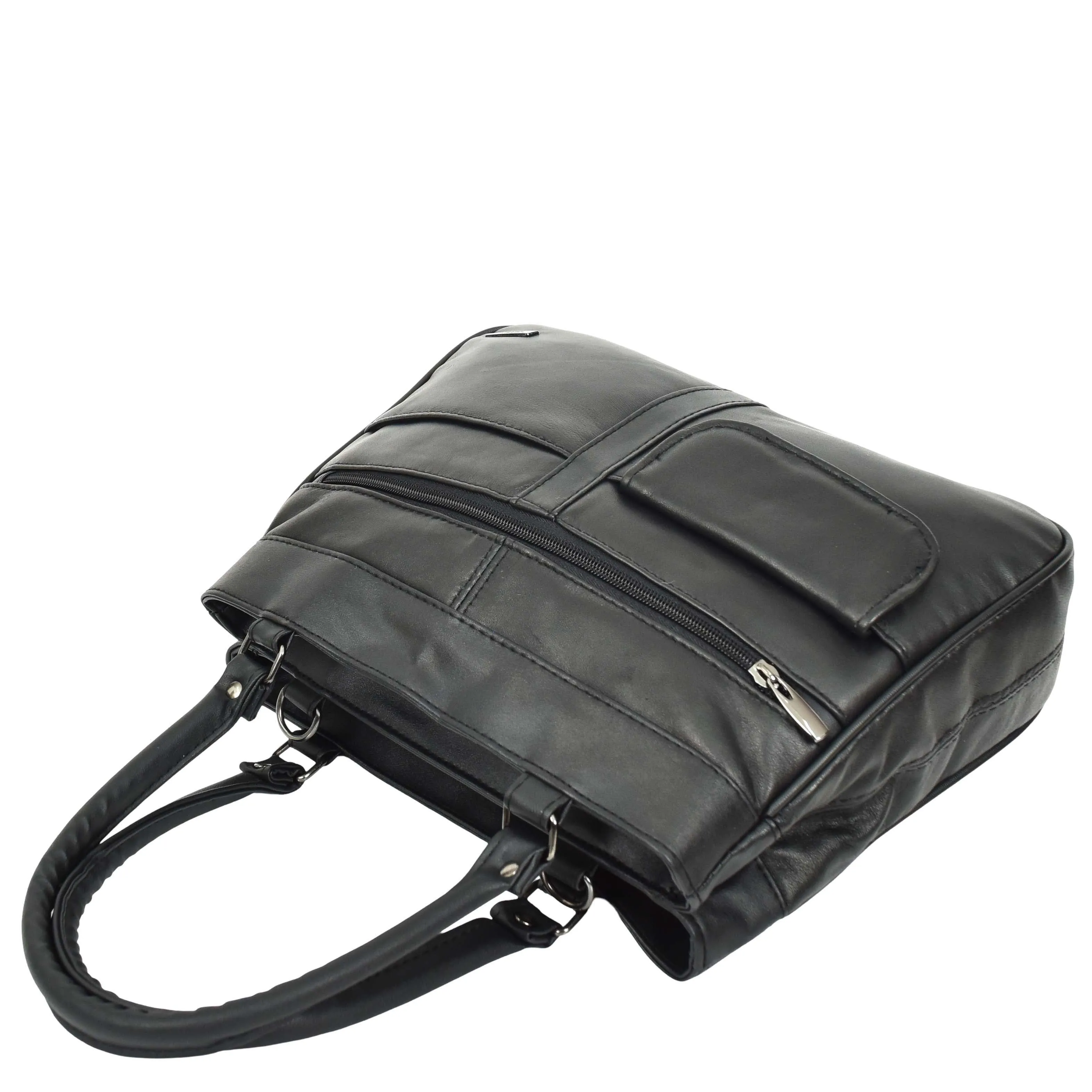 DR667 Women's Soft Genuine Leather Large Shoulder Bag Black